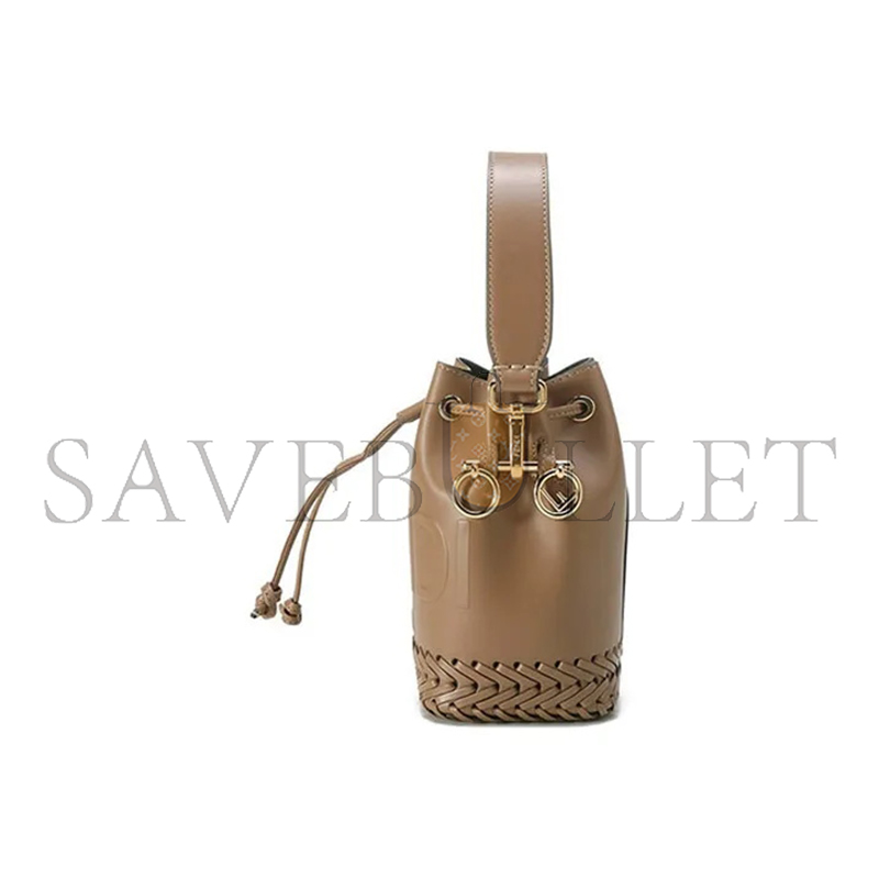 F**di mini mon tresor brown bucket bag 8bs010agv0f11wp (20*15*11cm)